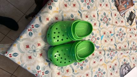 Green crocs shoes sandals