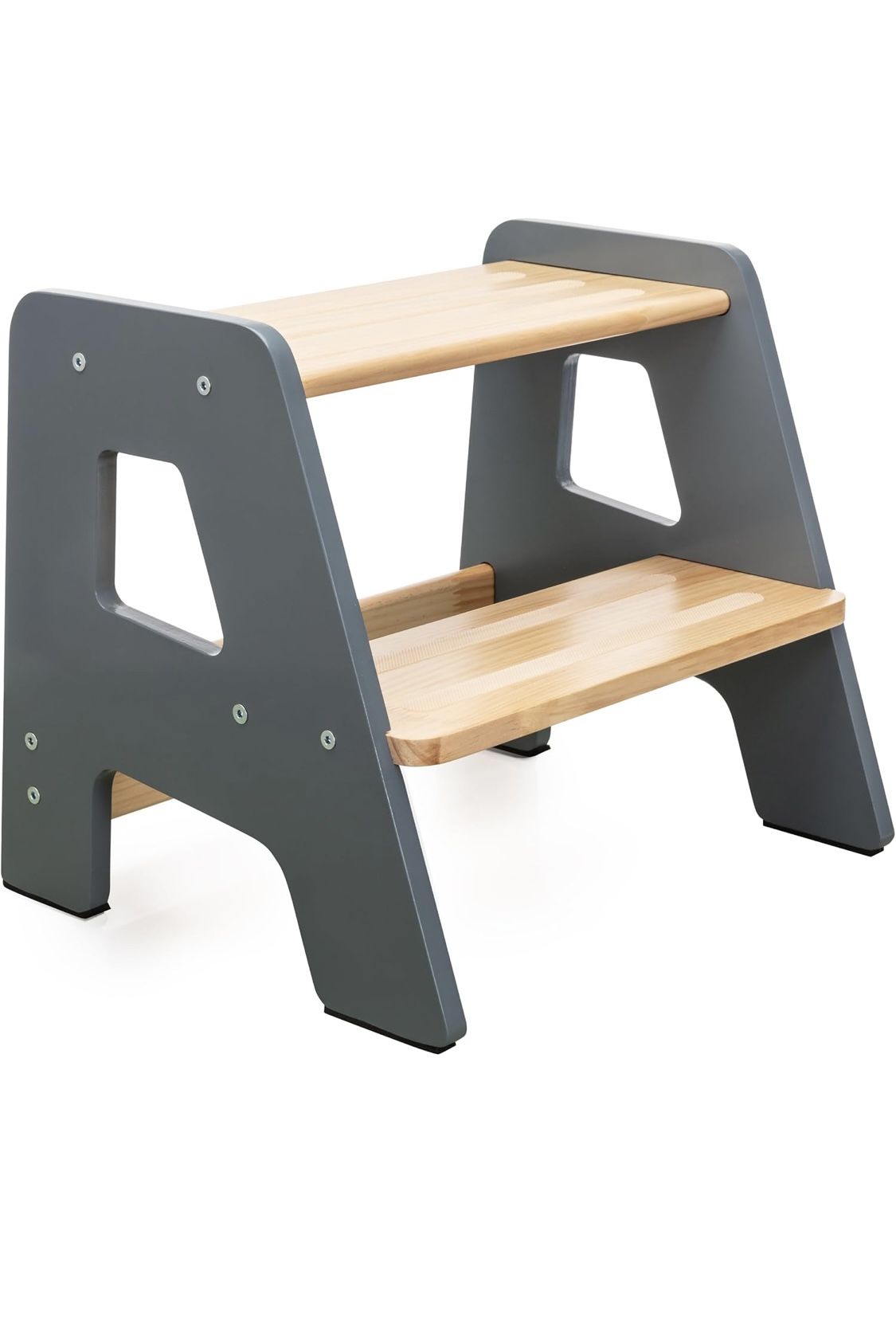 2-Step Wooden Stool for Toddlers | Kids' Stool for Bathroom Sink and Kitchen Use | Non-Slip Step Stool | Wooden Step Stool for Children Ages 2 and Up,