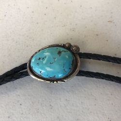 Turquoise Sterling Silver Bo Lo Tie 