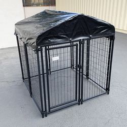 (NEW) $135 Heavy-Duty Kennel with Cover (4 x 4 x 4.5 FT) Dog Cage Crate Pet Playpen 