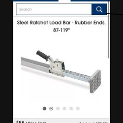 Steel Ratchet Load Bar - Rubber Ends, 87-119"