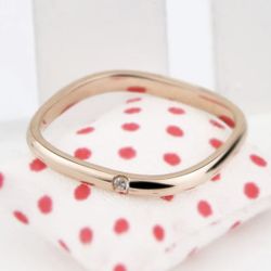 R180- Rose Gold Ring With Mini Zircon -Square!