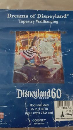 Dreams Of Disney Diamond Celebration Carousel Horse Tapestry Disneyland 60th