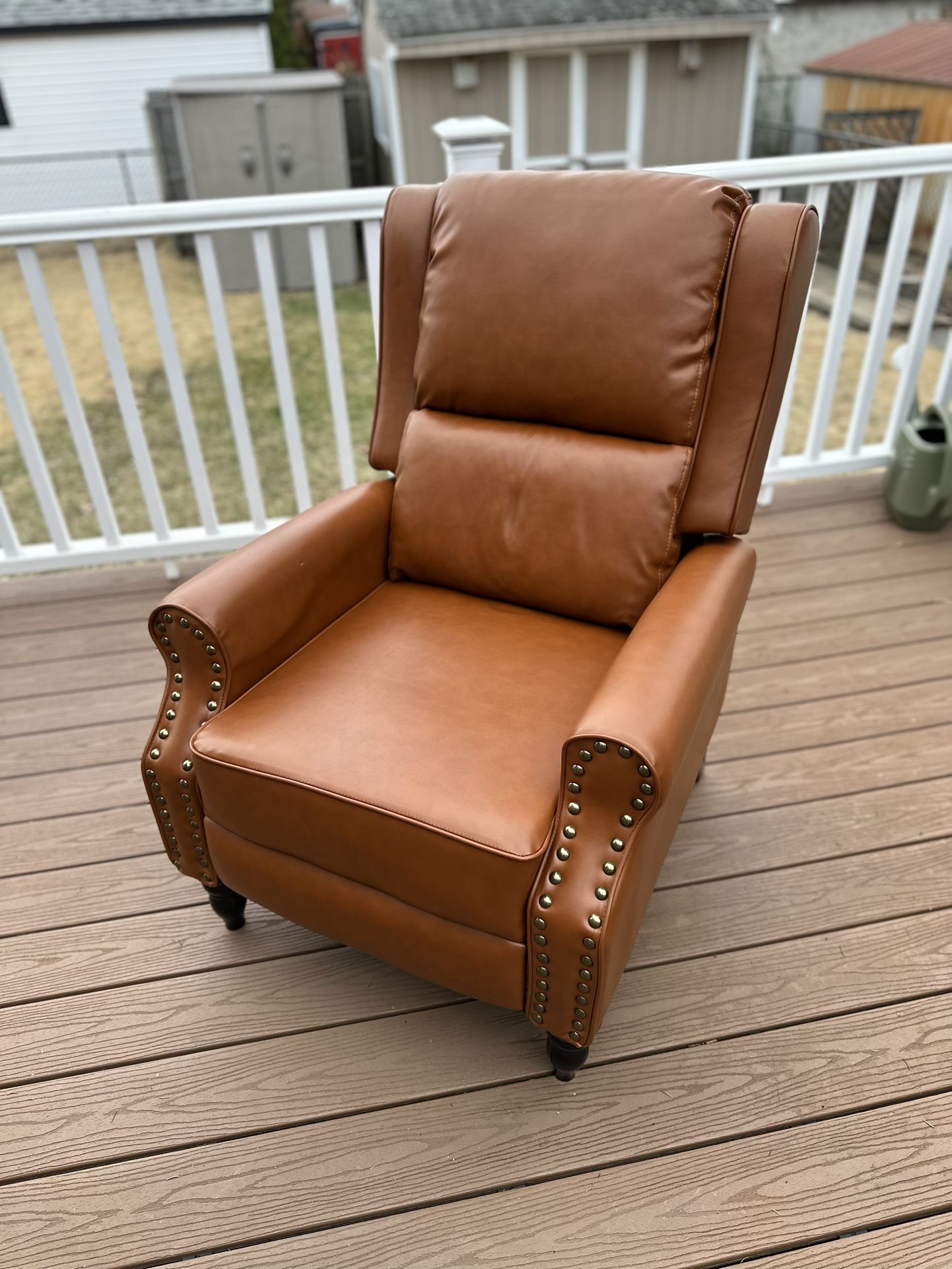 Leather Cuerdas Recliner Chair Brown