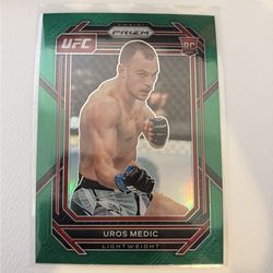 2023 panini Prizm UFC Green Prizm uros medic #158