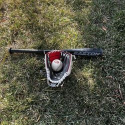 Baseball Kit: Easton Bat + Rawlings Glove + Ball