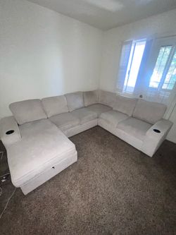 Beige Storage Sectional couch