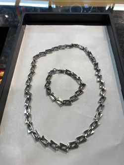 Stainless Steel Chain and Bracelet Set