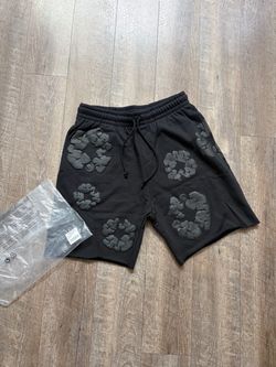 DENIM TEAR Black Wreath Shorts (S)