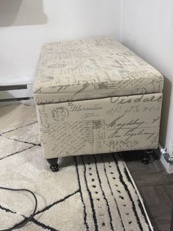 French Script Storage Ottoman