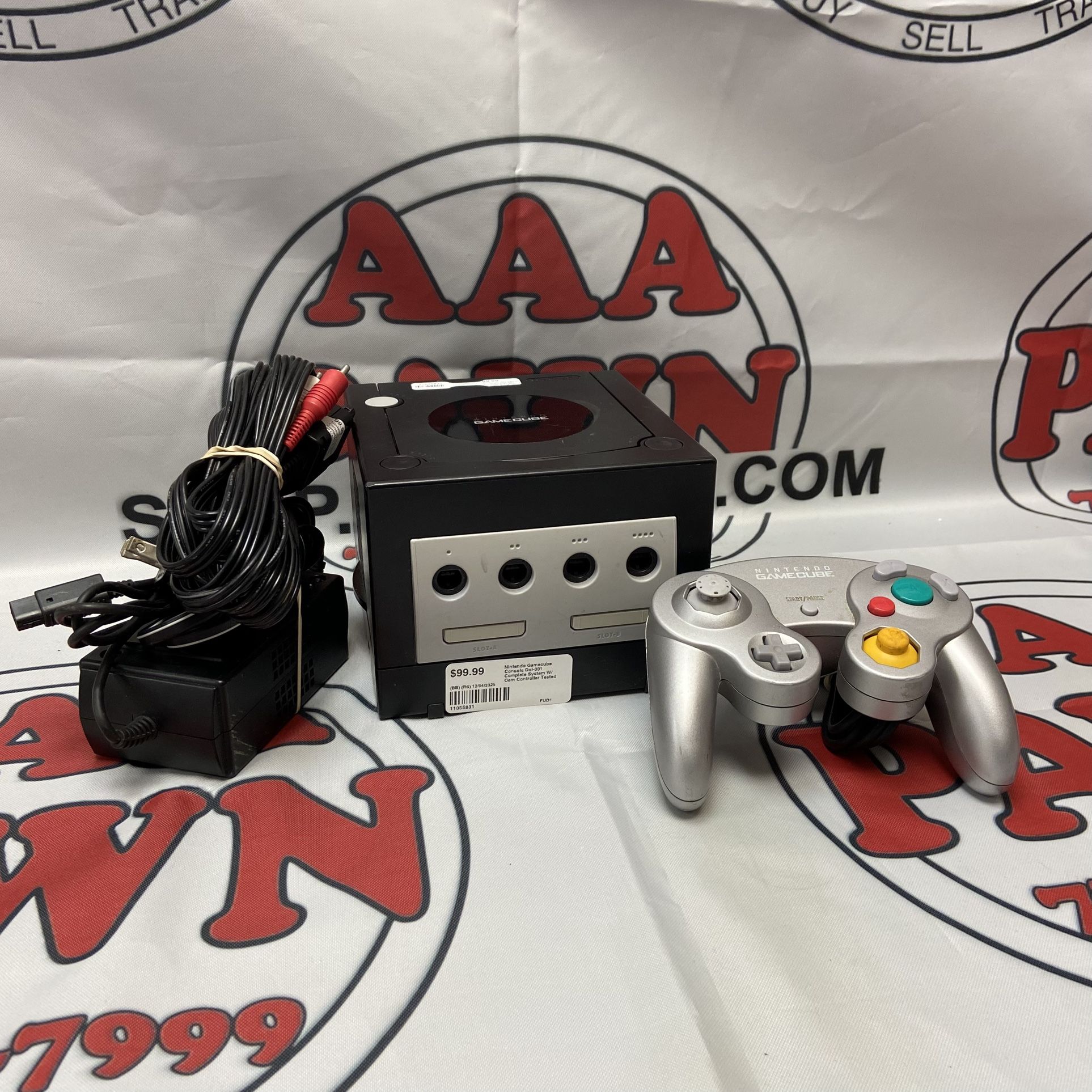 Nintendo GameCube Console DOL-001 Complete Tested System W/OEM Controller And Cables 11055831