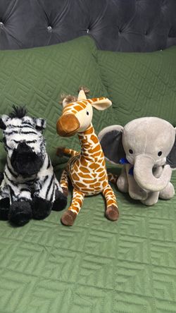 Safari animal plushies