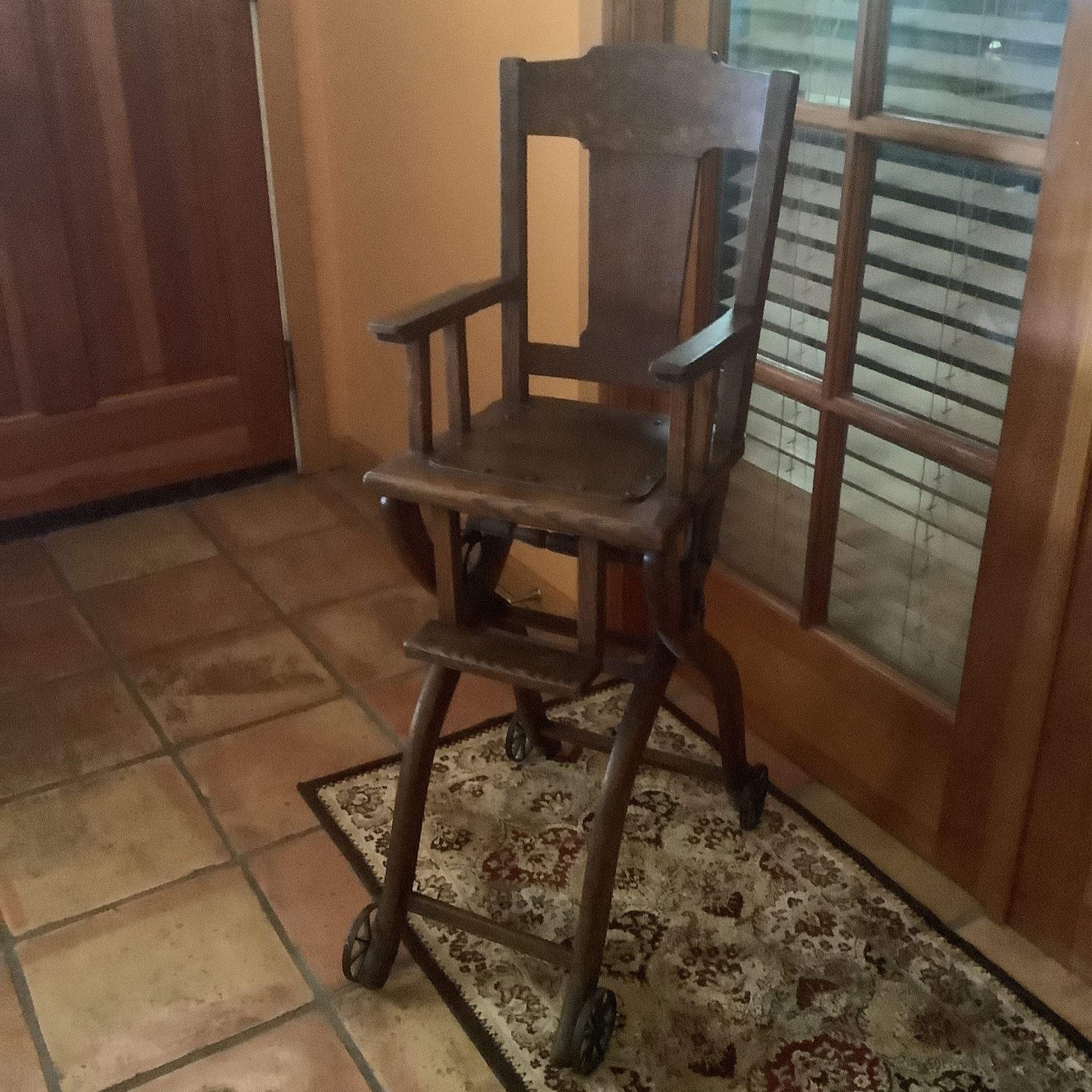 Antique Dark Oak High chair 