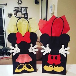 Minnie Mouse and Mickey Mouse candy bags