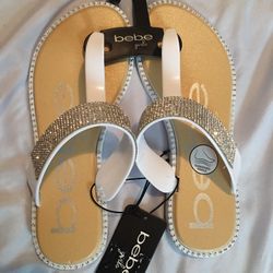 Beautiful And Shiny Beaded Bebe Sandals For Girl Size2/3 With Cushioned Insoles