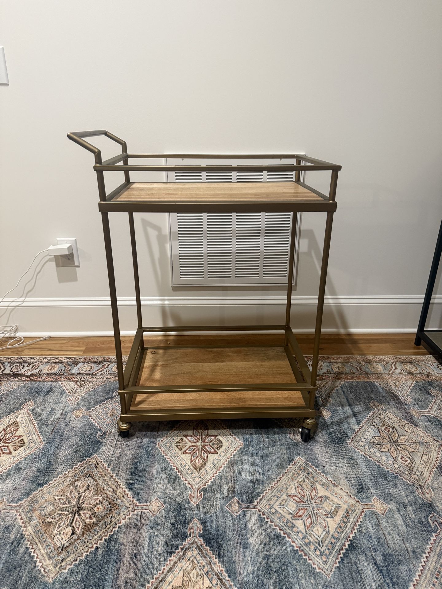 Brass & Wood bar Cart