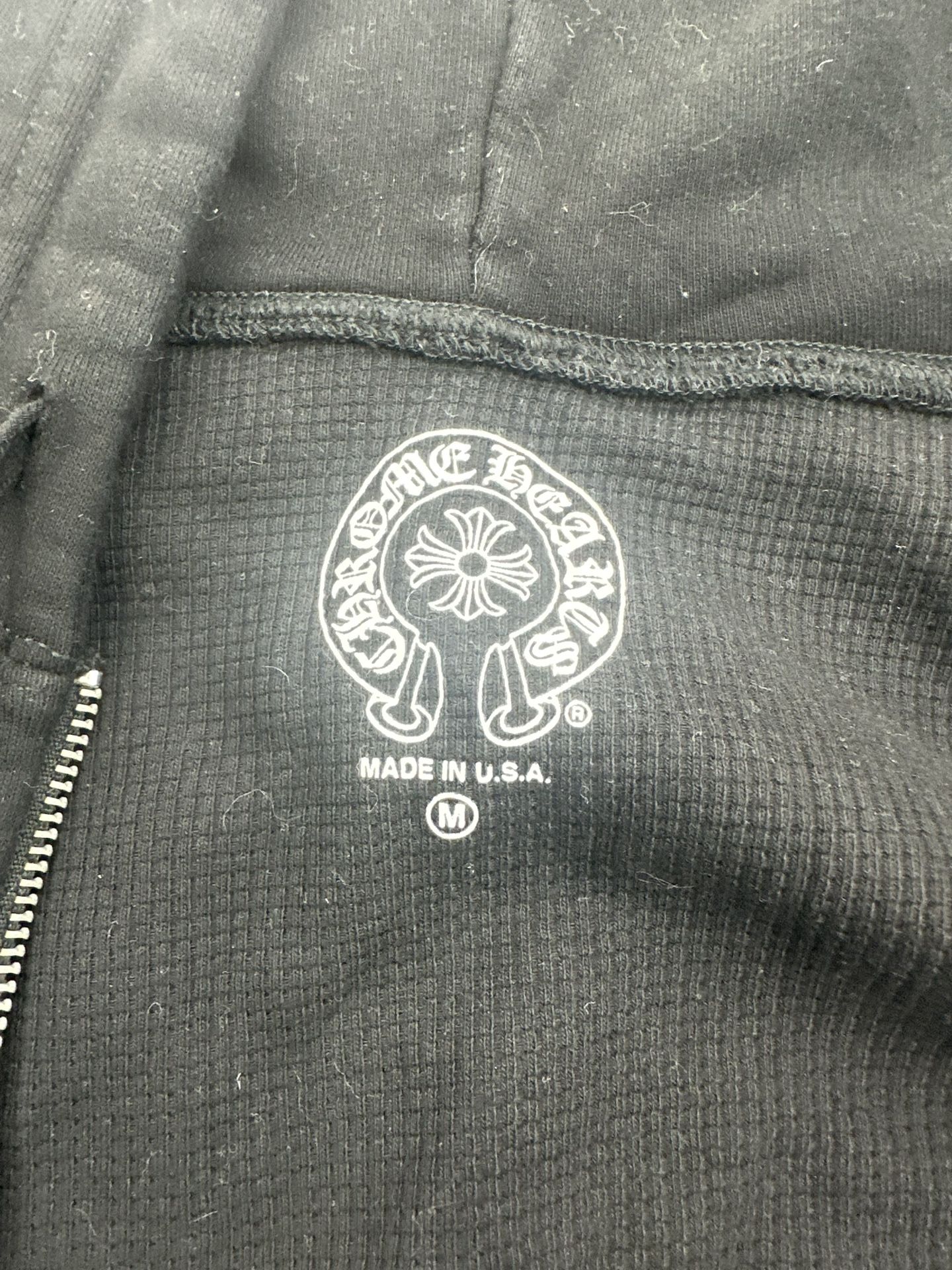 Chrome Hearts Red Horseshoe Logo Zip Up Hoodie
