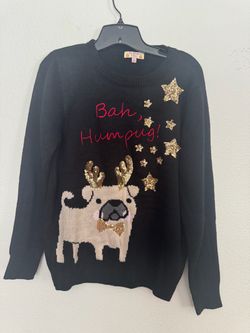 Poof Bah Humpug Christmas Sweater Size M