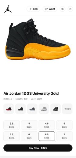 Air Jordan 12 GS University Gold