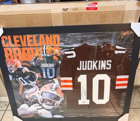 Quinshon judkins signed framed jersey