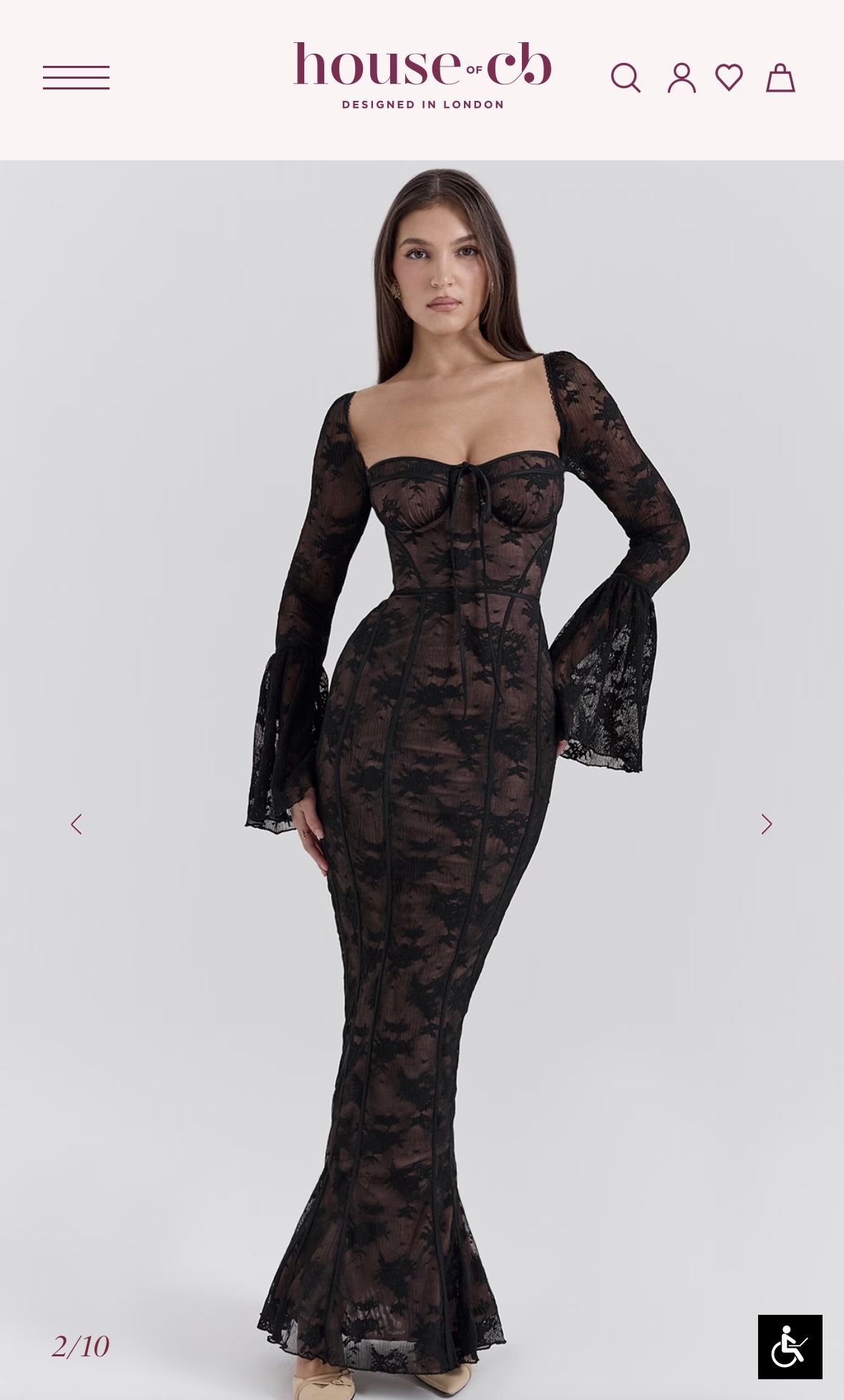 House Of CB Delilah Black Long Sleeve Maxi Dress House Of CB Delilah Black Long Sleeve Maxi Dress