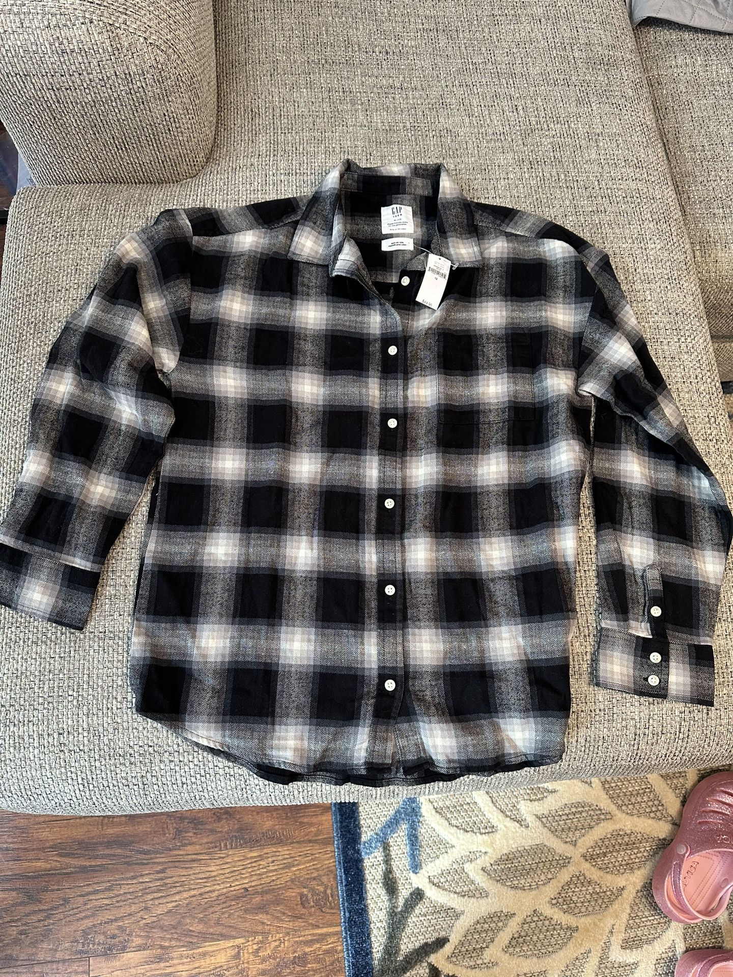 Gap Teen XL Plaid Long Sleeve Shirt NWT