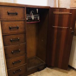 Beautiful Vintage Wood Armoire Dresser 1900’s