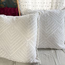 Big 24x24 decor pillow  fluffy  light blue and whitish