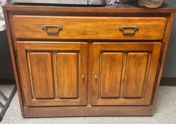 Wood Cabinet with Drawer and Double Doors