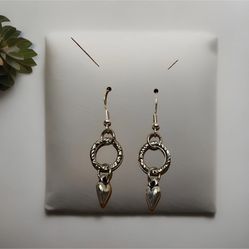 Heart Charm Earrings Handmade 925 Silver Plated Valentine’s Day Earrings For Her