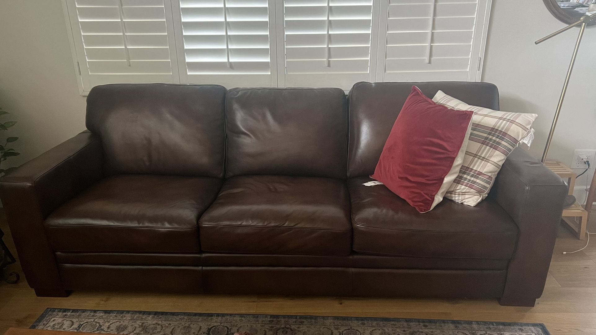 Brown Leather Sofa