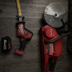 Milwaukee Tools 18v Concrete Saw And Hack Saw