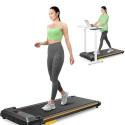 UREVO Under Desk Treadmill for Office Under Desk, Walking Pad 2 in 1 for Home/Office, Portable Walking Pad Treadmill with Remote Control, LED Display