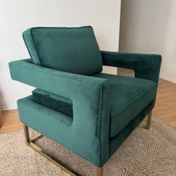 emerald velvet arm chair