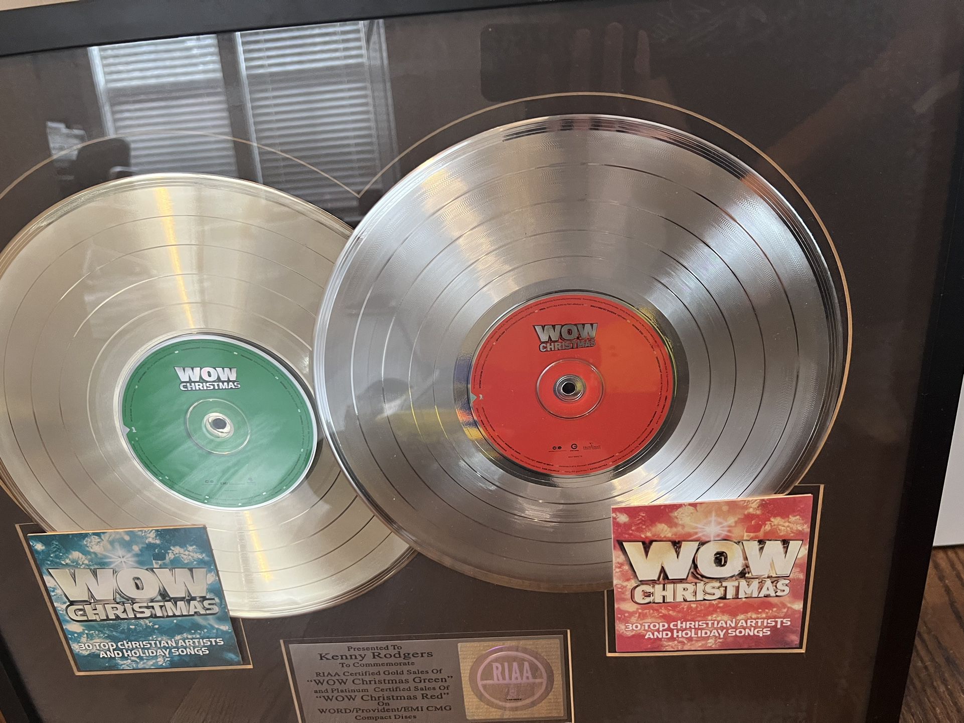 Kenny Rodgers Platinum And Gold Album Plaque