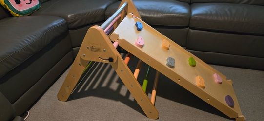 Benarita Montessori Pikler Triangle with Reserve Climbing Ramp and slide