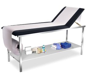 AdirMed Exam Table with Paper Roll Dispenser & Shelf - Medical Treatment Tables Stirrups - Adjustable Physical Therapy Patient Examination Bed, Durabl