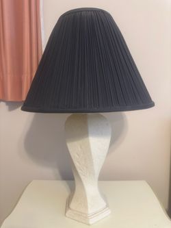 Table Lamp with Black Pleated Shade