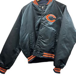 Vintage bears satin jacket calk lime starter navy Chicago 