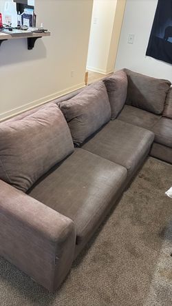 Brown Fabric Sectional Sofa