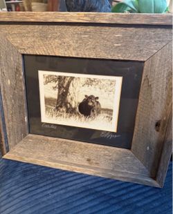 COW ART IN WOODEN FRAME