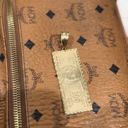 10k Gold Money Sign Pendant 