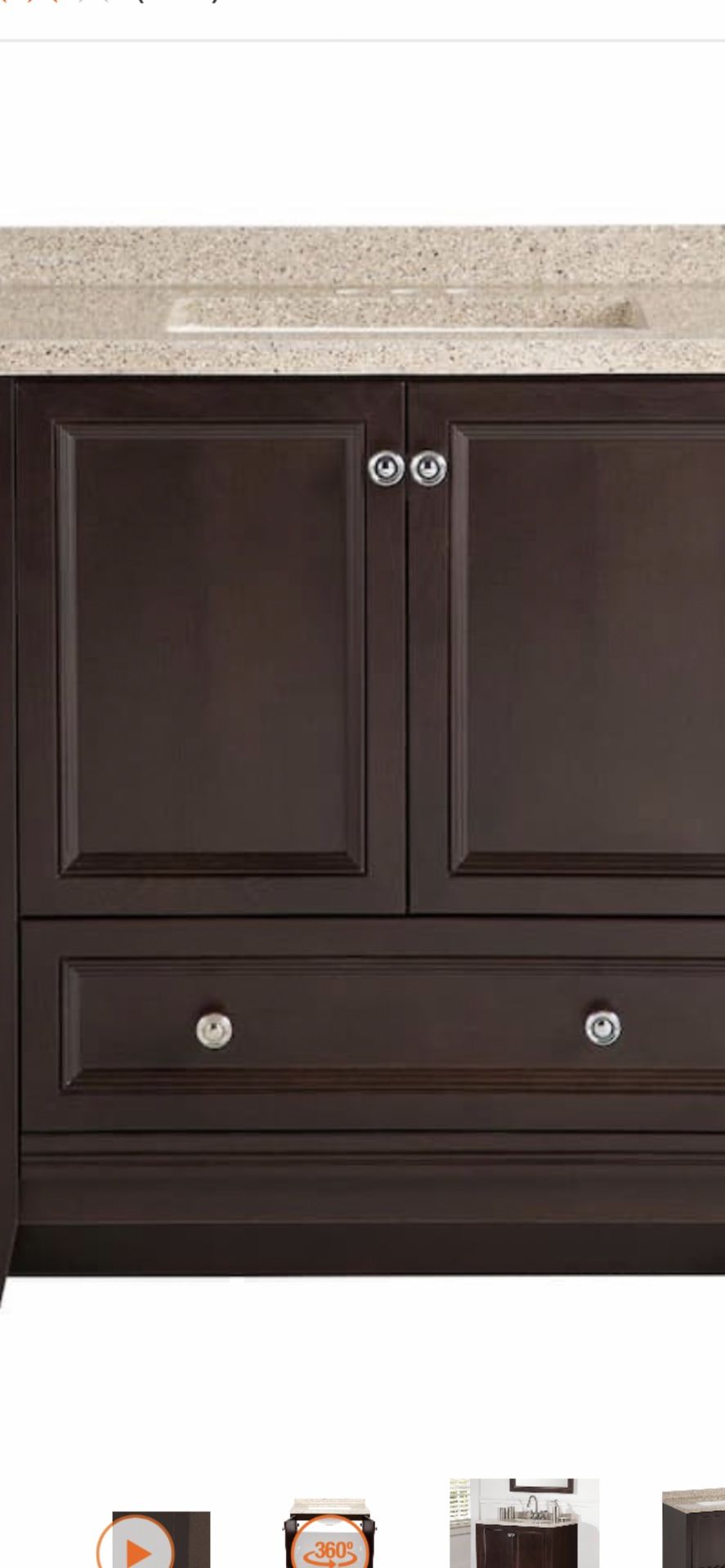 Glacier Bay Delridge 31 in. W x 19 in. D Bathroom Vanity in Chocolate with Solid Surface Vanity Top in Caramel