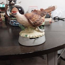 Vintage 1979 Berman & Anderson Grouse Porcelain Music Box (Works Great)