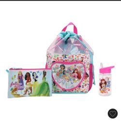 New Disney Princess Backpack Set 