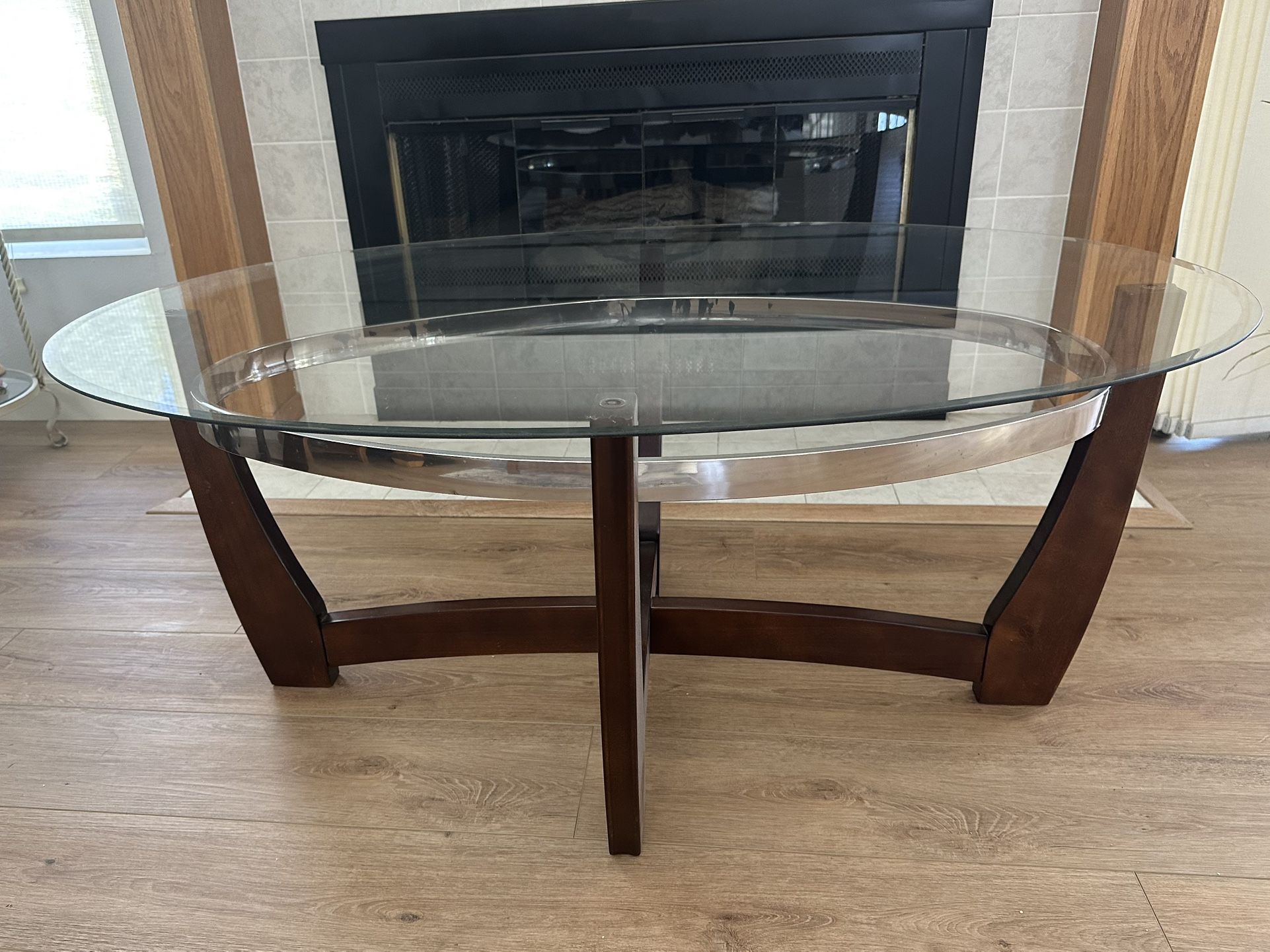 Glass Top Coffee Table and 2 End Tables