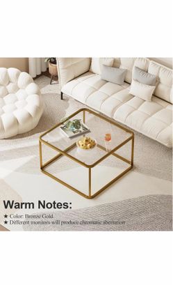 Gold glass coffee table