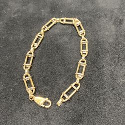 14k 2t Modified Fancy Paperclip Bracelet