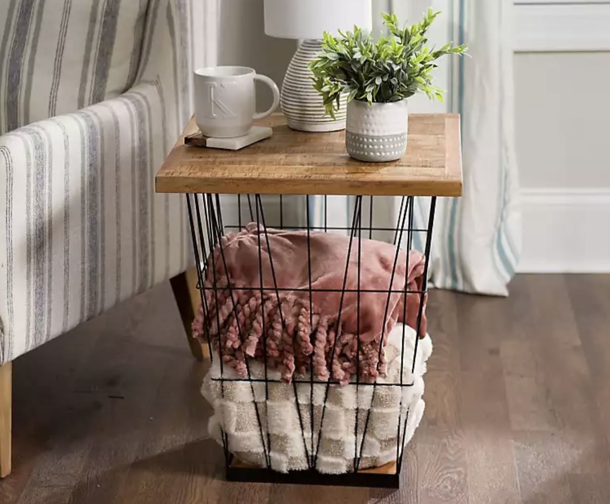 Kirkland Wire Basket End Table
