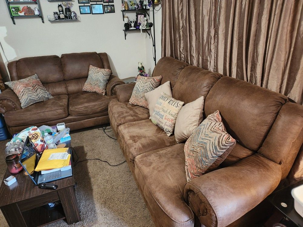 Brown Sofa & Love Seat Set